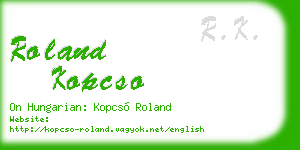 roland kopcso business card